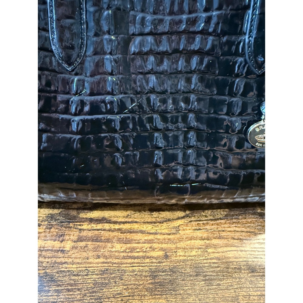 Brahmin Blake Satchel Black La Scala Croc Embossed Leather Tags Attached $425 - Picture 8 of 16